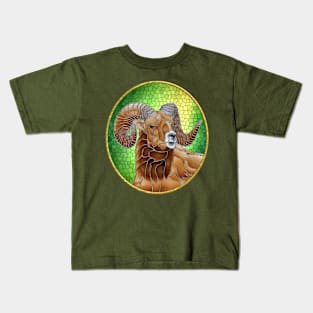 Stained Glass Big Horn Kids T-Shirt